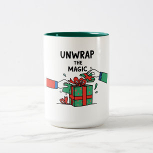 Entfalte das magische Weihnachtsgeschenk Zweifarbige Tasse