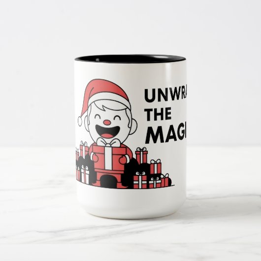 Entfalte die magische Weihnacht Zweifarbige Tasse (Mittel)