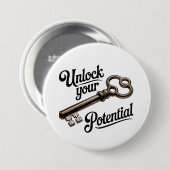 Entfalten Sie Ihr Potenzial - Vintage Schlüssel Mo Button (Vorne & Hinten)