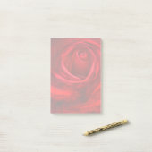 Entfaltende rote Rose Post-it Klebezettel (Auf Schreibtisch)