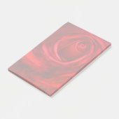Entfaltende rote Rose Post-it Klebezettel (angewinkelt)