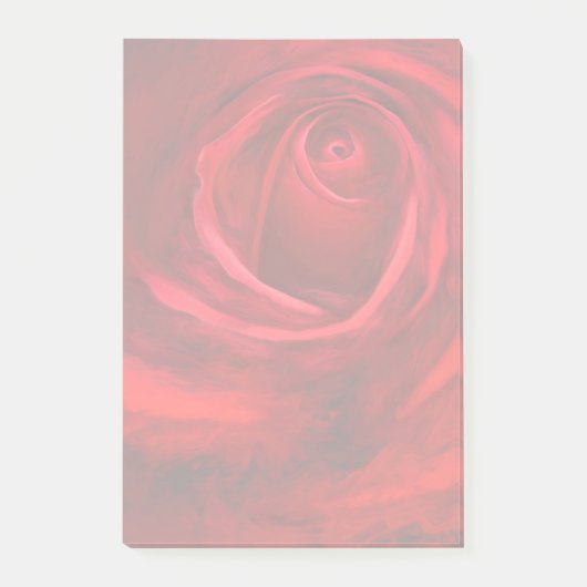 Entfaltende rote Rose Post-it Klebezettel (Vorderseite)