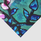 Entfärbung der Abstrakten Vogelflora Seidenpapier (Detail)