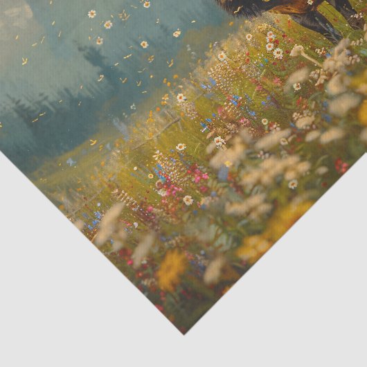 Entfärbung der Wildblume auf dem Elch Seidenpapier (Ausschnitt)