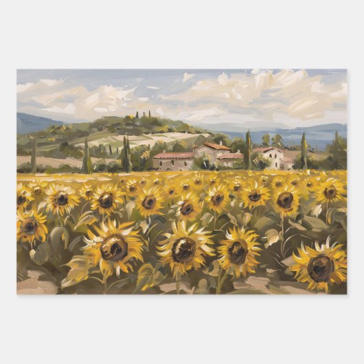 Entfärbung des Sonnenblumenfelds durch Impressioni Geschenkpapier Set (Vorderseite 3)