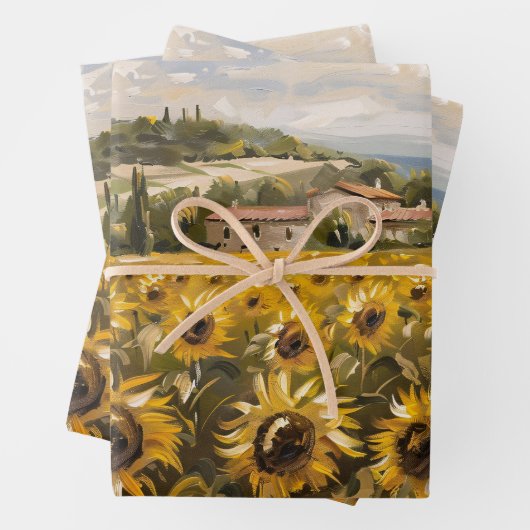 Entfärbung des Sonnenblumenfelds durch Impressioni Geschenkpapier Set (Beispiel)