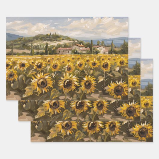 Entfärbung des Sonnenblumenfelds durch Impressioni Geschenkpapier Set (Set)