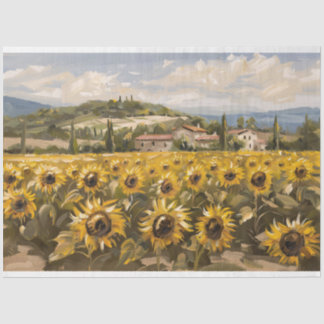 Entfärbung des Sonnenblumenfelds durch Impressioni Seidenpapier