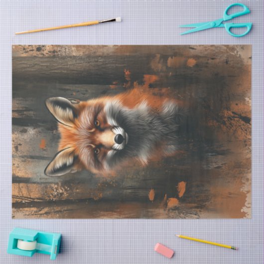 Entfärbung von Abstraktem Ölgemälde in Wäldern Seidenpapier (Basteln)