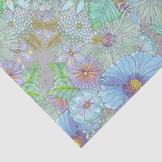 Entfärbung von sanften Blume und Blätter Seidenpapier (Ausschnitt)