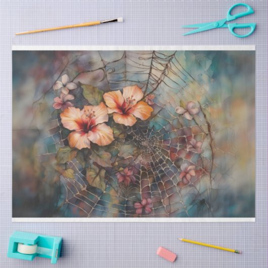 Entfärbungspapier für den Hibiskus Spiderweb Seidenpapier (Basteln)