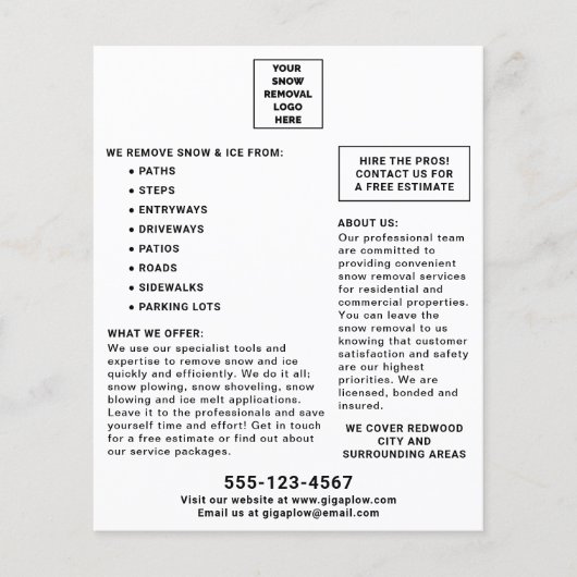 Entfernen des Schnees Hinzufügen Ihres Logo-Market Flyer (Vorne)