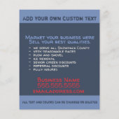 Entfernen des Schnees. Schneepflug. Personalisierb Flyer (Hinten)