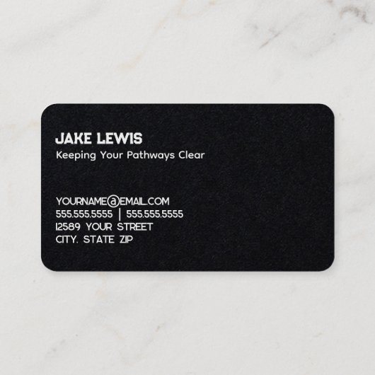 Entfernen des Schnees Visitenkarte (Rückseite)