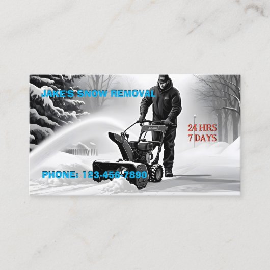 Entfernen des Schnees Visitenkarte (Vorderseite)