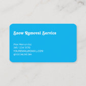 Entfernen des Schnees Visitenkarte (Rückseite)