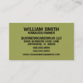 Entfernen des Stumpfstumpf-Stumms Visitenkarte (Rückseite)