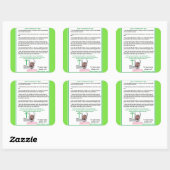 Entfernen einer Tick Instructions Card für Lyme Quadratischer Aufkleber (Blatt)