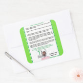 Entfernen einer Tick Instructions Card für Lyme Quadratischer Aufkleber (Umschlag)