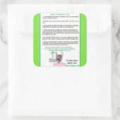 Entfernen einer Tick Instructions Card für Lyme Quadratischer Aufkleber (Tasche)