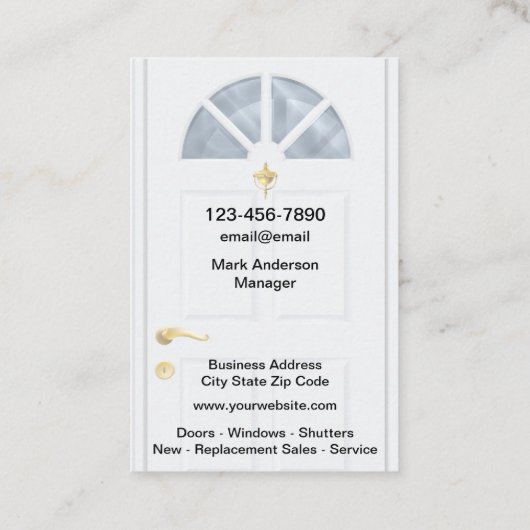 Entfernen klassischer Fenster und Türen Visitenkarte (Rückseite)