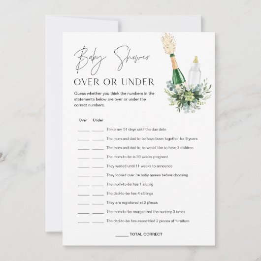 ENTFERNEN SIE Baby über oder unter der Baby-Duschk Einladung (Vorderseite)