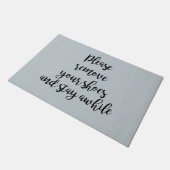 Entfernen Sie bitte Ihre Schuhflockmatte Fußmatte (Schrägansicht)