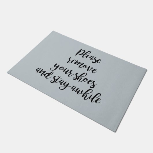 Entfernen Sie bitte Ihre Schuhflockmatte Fußmatte (Schrägansicht)