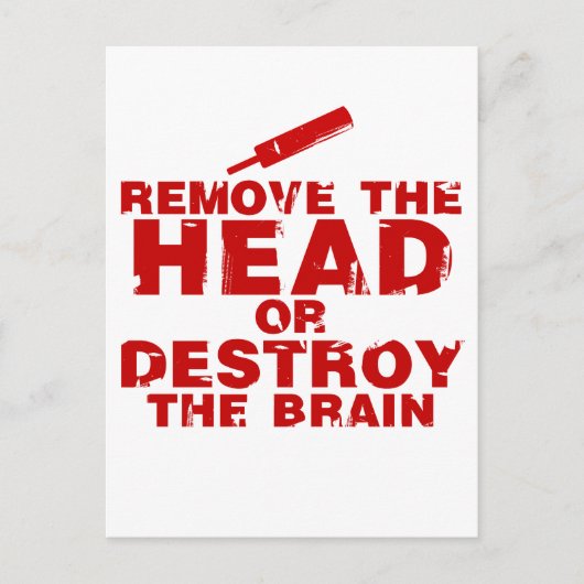 Entfernen Sie den Kopf oder zerstören Sie das Gehi Postkarte (Vorderseite)