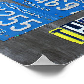 Entfernen Sie die Motorcity Skyline-Lizenzplakette Poster (Ecke)