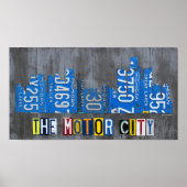 Entfernen Sie die Motorcity Skyline-Lizenzplakette Poster (Vorne)