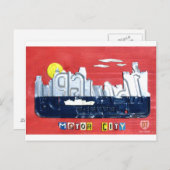 Entfernen Sie die Motorcity Skyline-Lizenzplakette Postkarte (Vorne/Hinten)