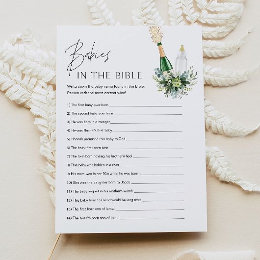 ENTFERNEN SIE IN DER BIble Baby Shower Game Card Einladung