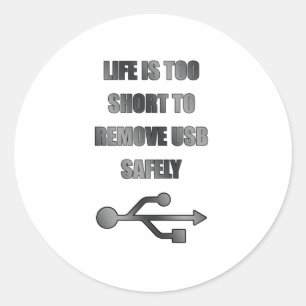 entfernen Sie USB sicher Runder Aufkleber