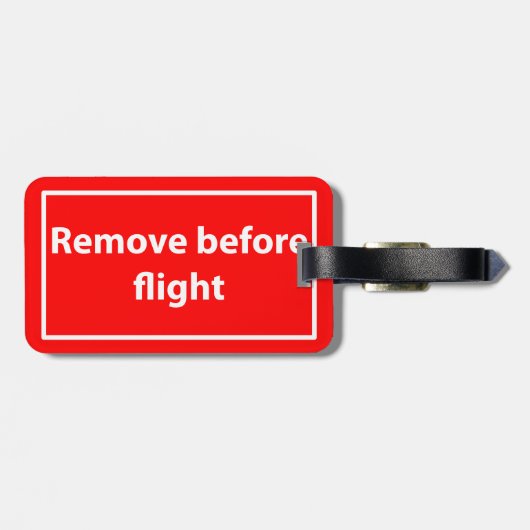 Entfernen Sie vor Flug Gepäckanhänger (Rückseite horizontal)