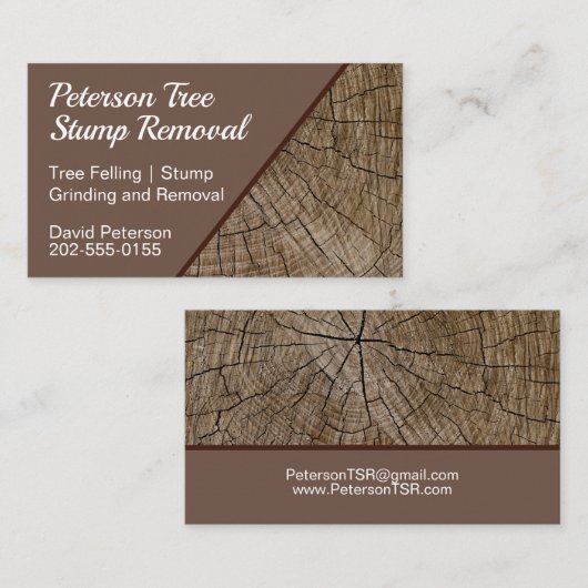 Entfernen von Baumstumpf Visitenkarte (Vorne/Hinten)
