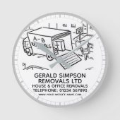 Entfernen von Häusern und Büros Runde Wanduhr (Vorderseite)