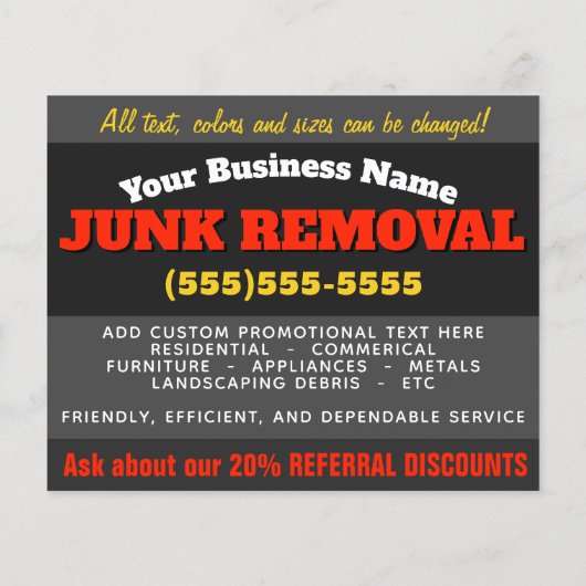 Entfernen von Mülleimer-Junk 4x5 Benutzerdefiniert Flyer (Hinten)