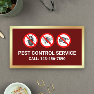 Entfernen von roten Gold-Bugs Pest-Kontrolle Visitenkarte