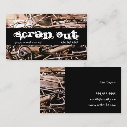 Entfernen von Schrott Recycelnd Schrott Visitenkarte (Vorne/Hinten)