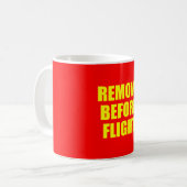 ENTFERNEN VOR DEM FLUG KAFFEETASSE (Vorderseite Links)