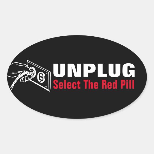 Entfernen - Wählen Sie die rote Pille aus. Ovaler Aufkleber (Vorderseite)