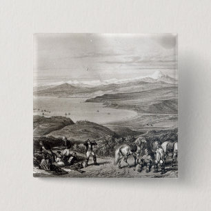 Entfernte Ansicht des Aconcagua-Vulkans Button