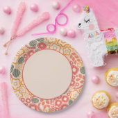 Entfernte Blume auf Peach Background|Paper Teller (Party)