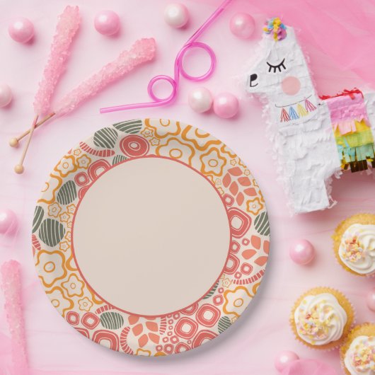 Entfernte Blume auf Peach Background|Paper Teller (Party)