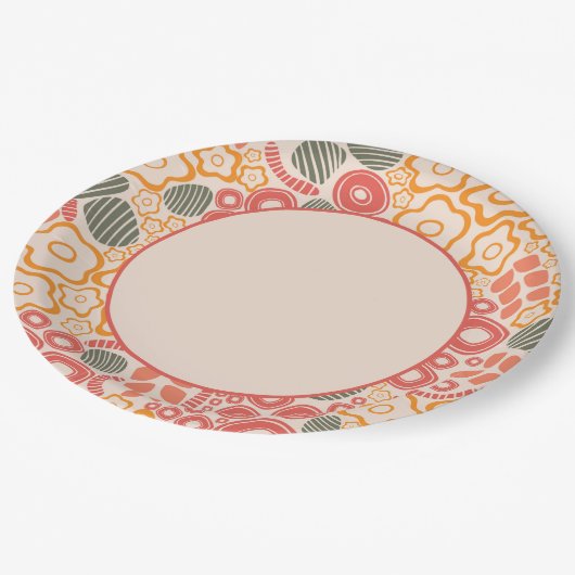 Entfernte Blume auf Peach Background|Paper Teller (Schrägansicht)