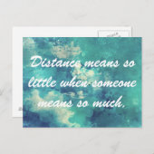 Entfernung bedeutet so wenig Postkarte (Vorne/Hinten)