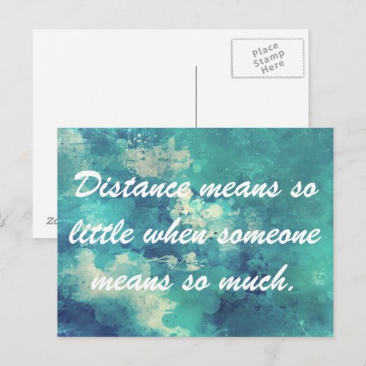 Entfernung bedeutet so wenig Postkarte (Vorne/Hinten)