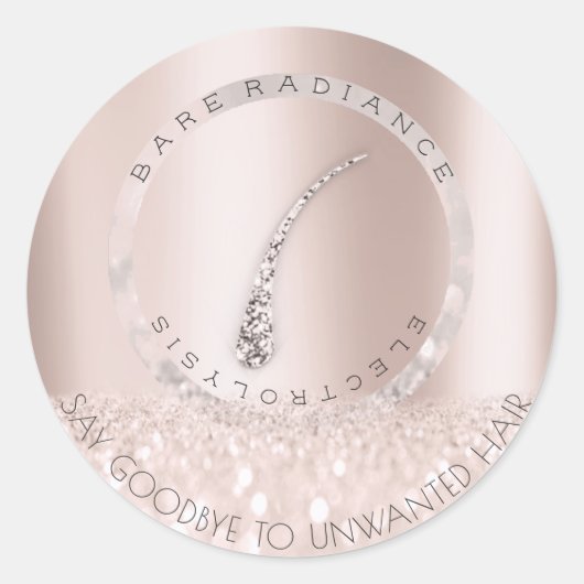 Entfernung der Elektrolysefliege Blush Rose Grau G Runder Aufkleber (Vorderseite)