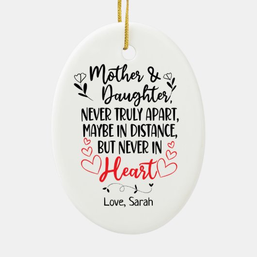 Entfernung von personalisierter Mutter und Tochter Keramik Ornament (Hinten)